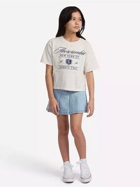 Abercrombie Kids Denim Skort Skirt Built In Shorts Light Wash Size 15/16